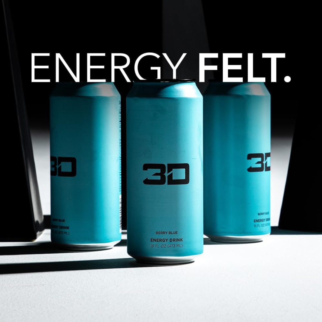 3D Energy Drink 24x473ml Blue - Berry Blue