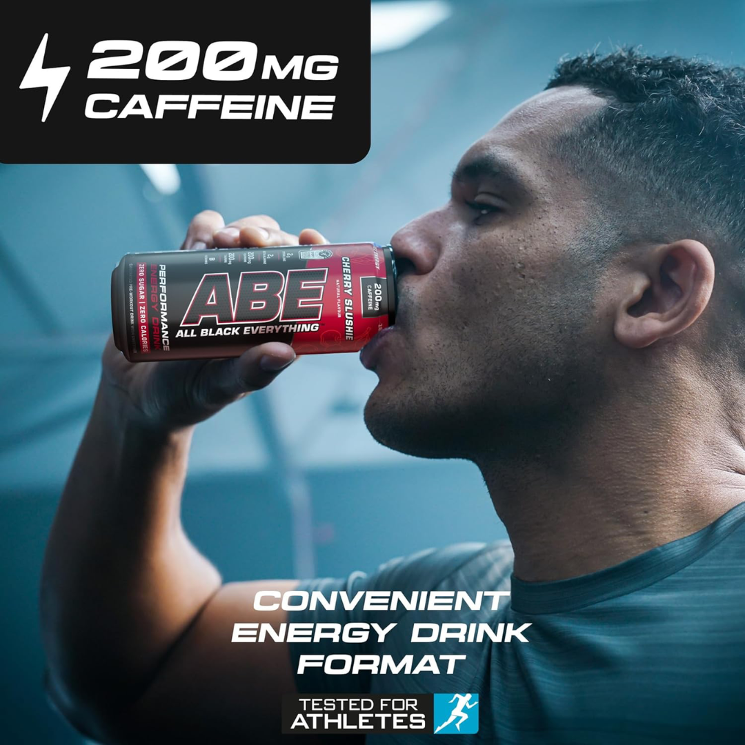 Applied Nutrition ABE (All Black Everything) Carbonated Can 12x330ml Cherry Slushie