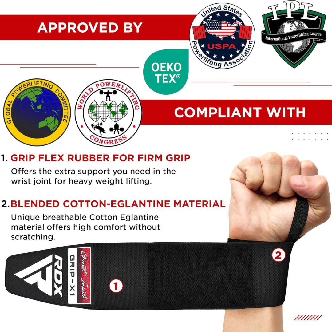 RDX Gym Wrist Wraps W3 Full Black