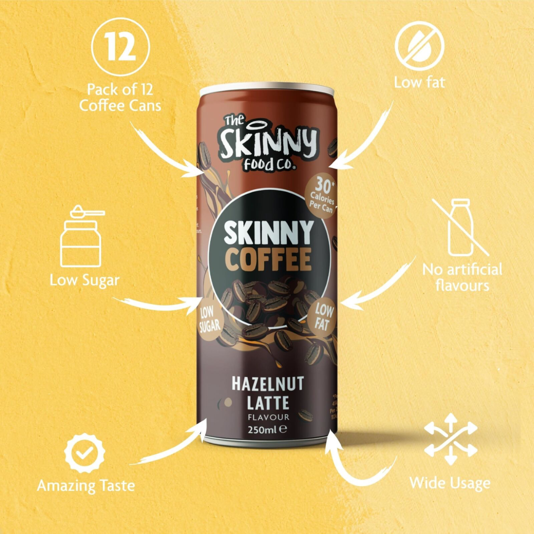 The Skinny Food Co Skinny Coffee 12x250ml Hazelnut Latte