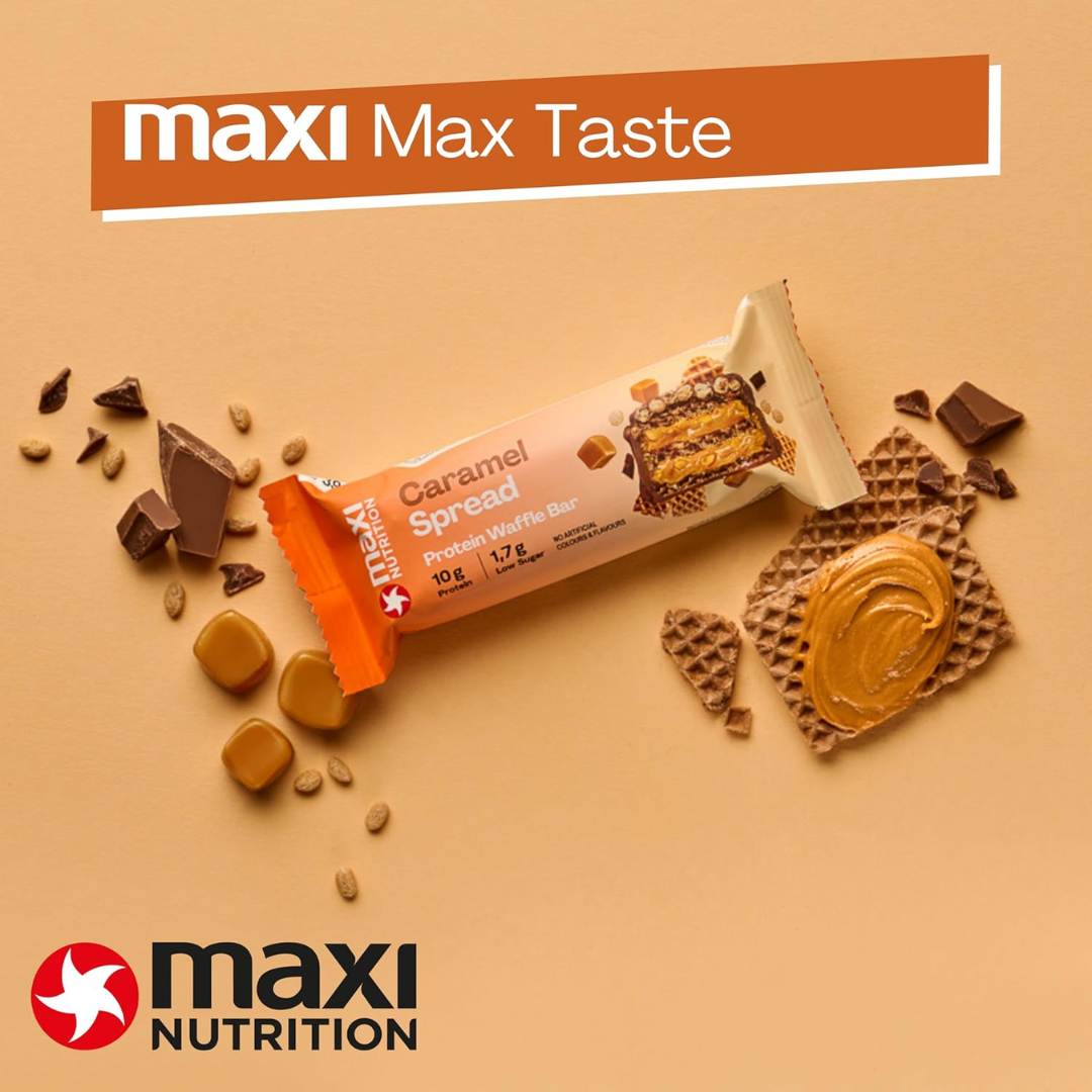 MaxiNutrition Protein Waffle Bar 12x40g Caramel Spread