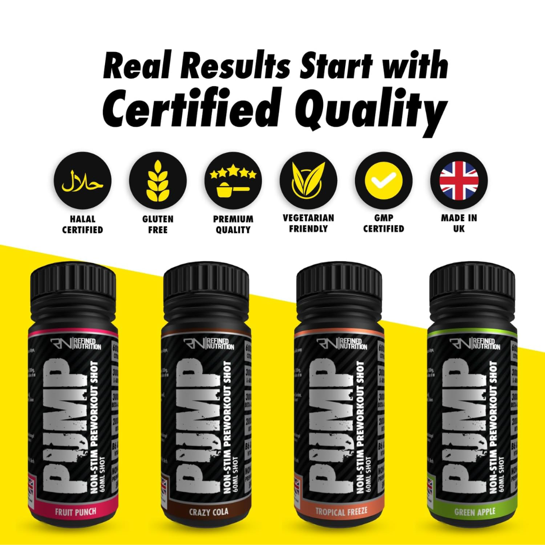Refined Nutrition PUMP Non-Stim Pre-workout Shots 12x60ml Crazy Cola