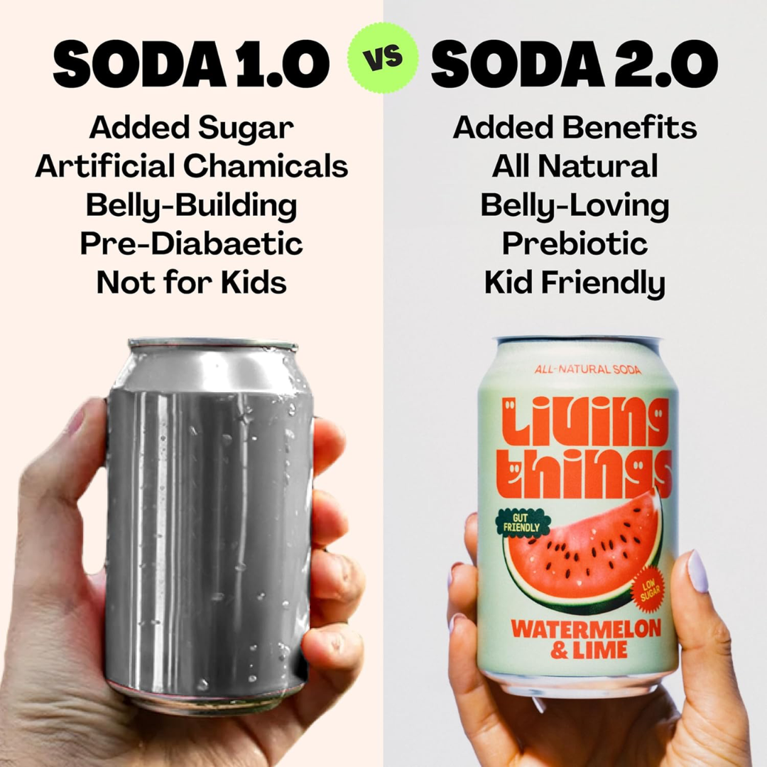 Living Things Prebiotic Soda 12x330ml Cherry & Lime