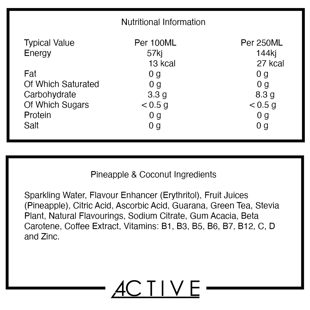 4CTIVE Natural Energy Drink 12x330ml Mixed Berry