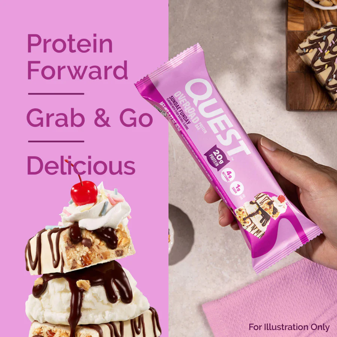 Quest Nutrition Overload Protein Bar 12x60g Sundae Funday