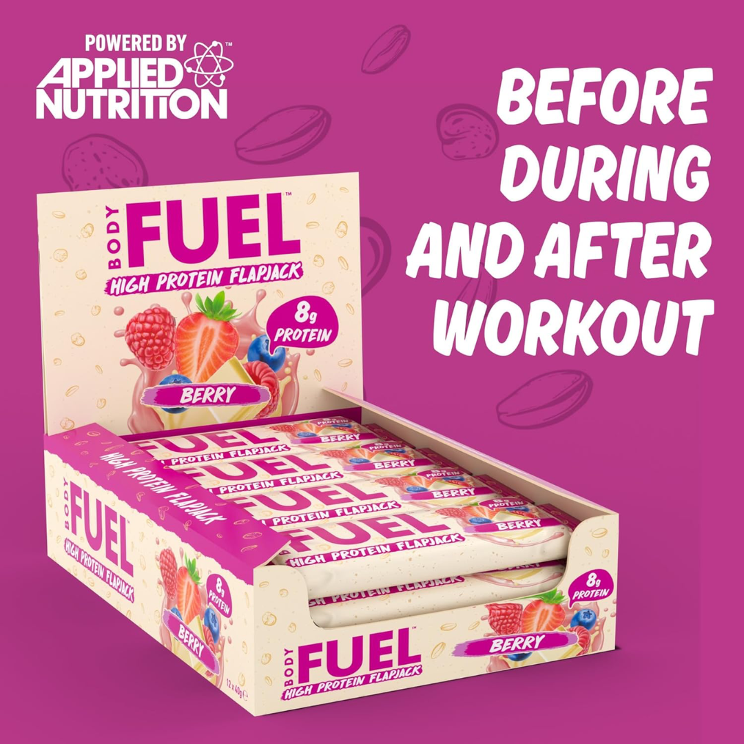 Applied Nutrition Body Fuel High Protein Flapjacks 12x40g Berry