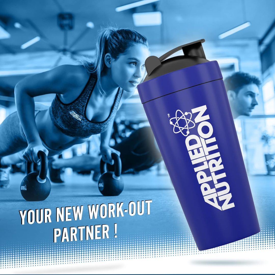 Applied Nutrition Stainless Steel Shaker 750ml Blue