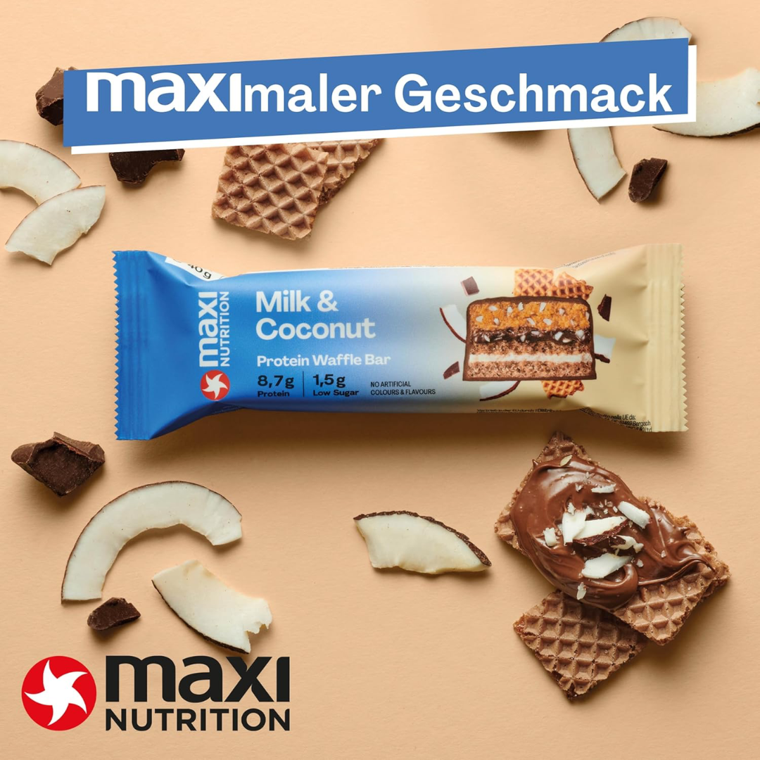 MaxiNutrition Protein Waffle Bar 12x40g Milk & Coconut