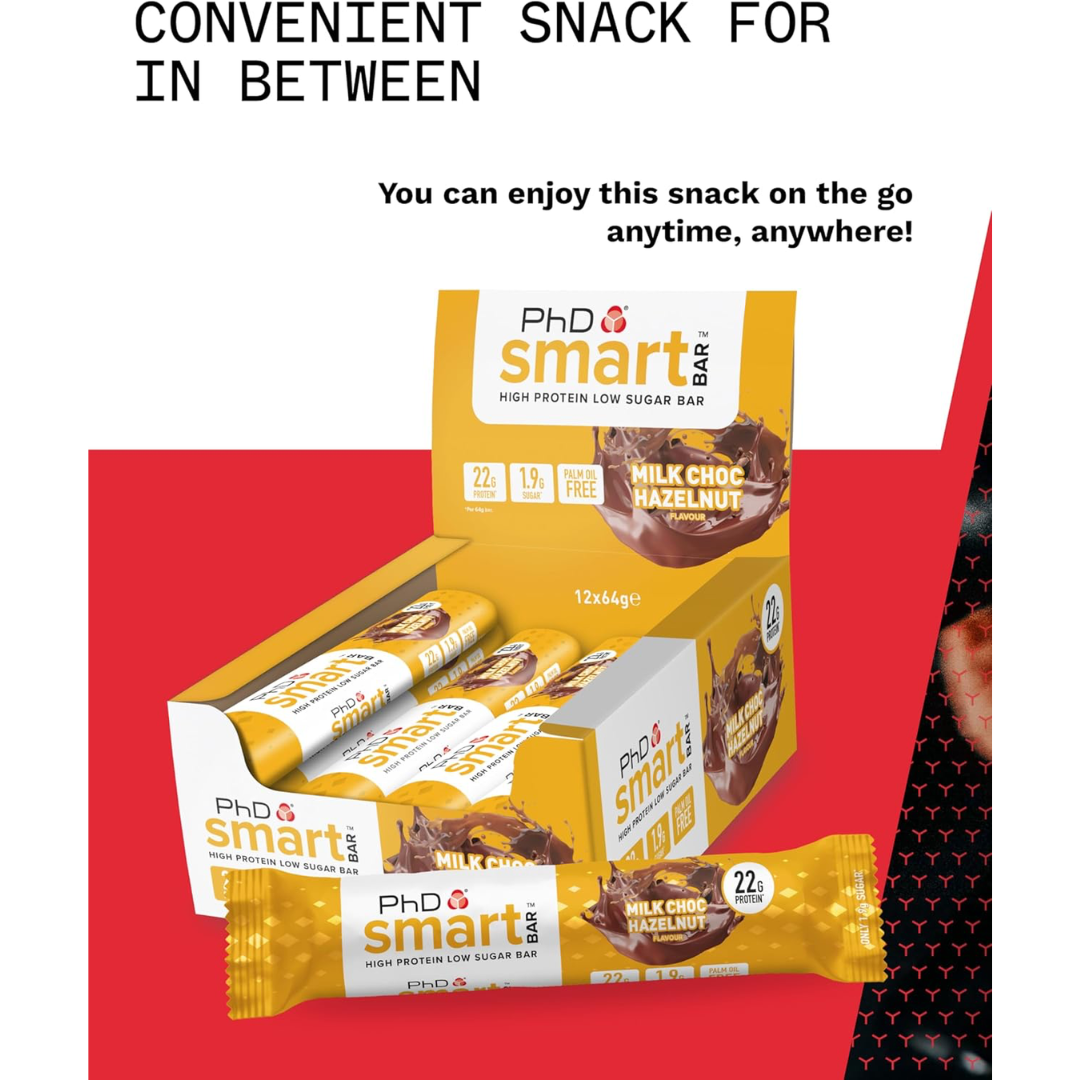 PhD Nutrition Smart Bar 12x64g Choc Hazelnut