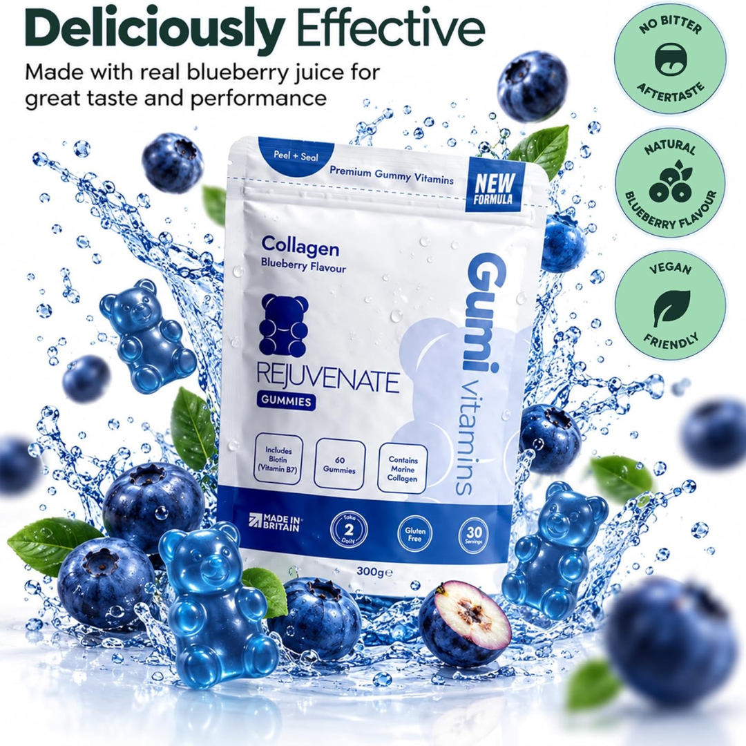 Gumi Vitamins REJUVENATE - Collagen Gummies 300g Blueberry