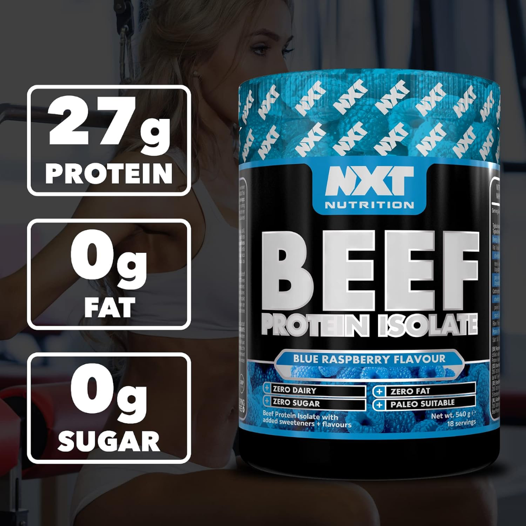 NXT Nutrition Beef Protein Isolate 540g Blue Raspberry