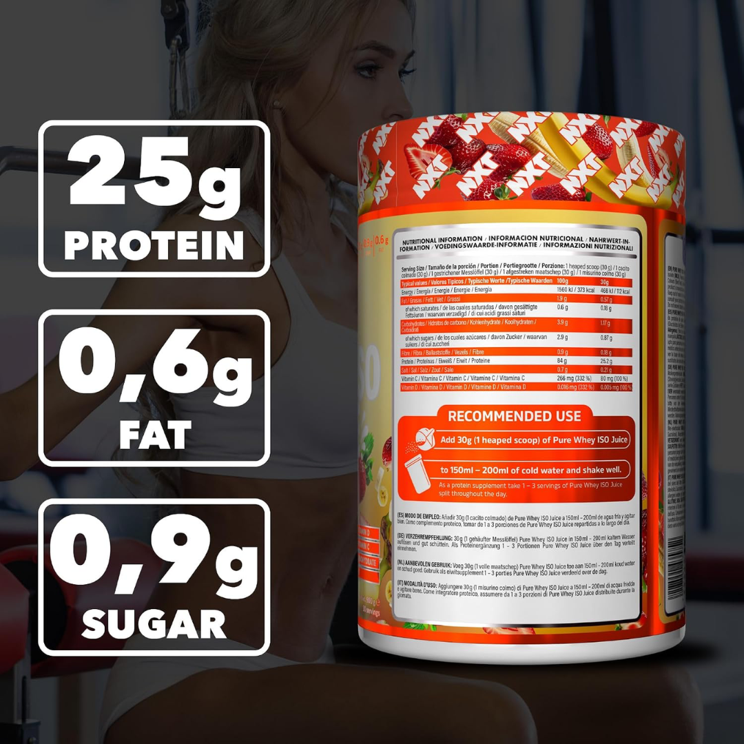 NXT Nutrition Pure Whey ISO Juice 900g Strawberry & Banana