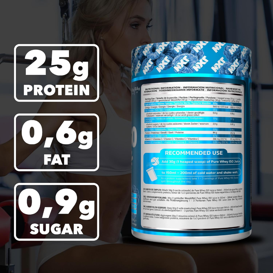 NXT Nutrition Pure Whey ISO Juice 900g Blue Raspberry Smoothie