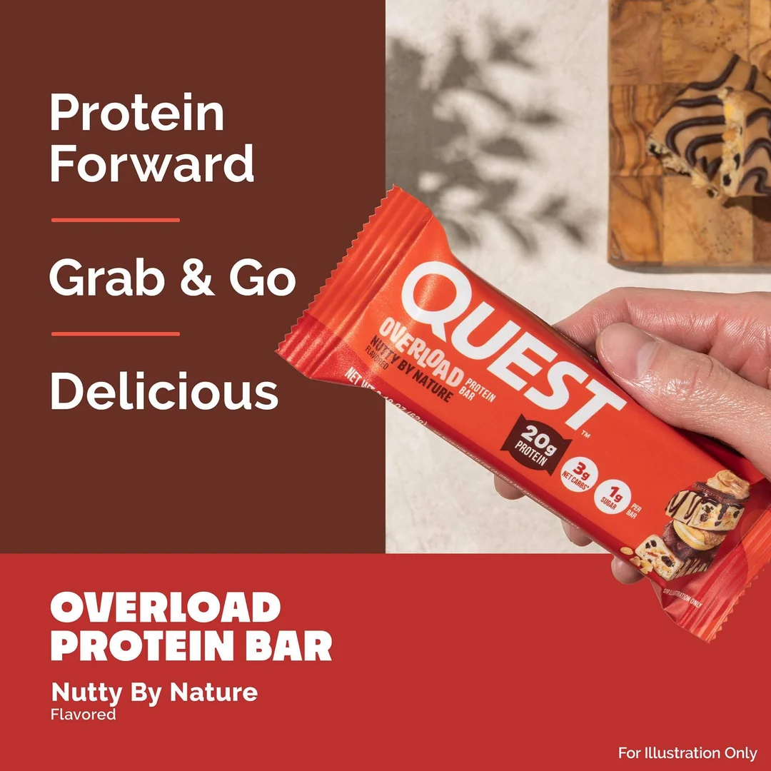 Quest Nutrition Overload Protein Bar 12x60g Nutty by Nature