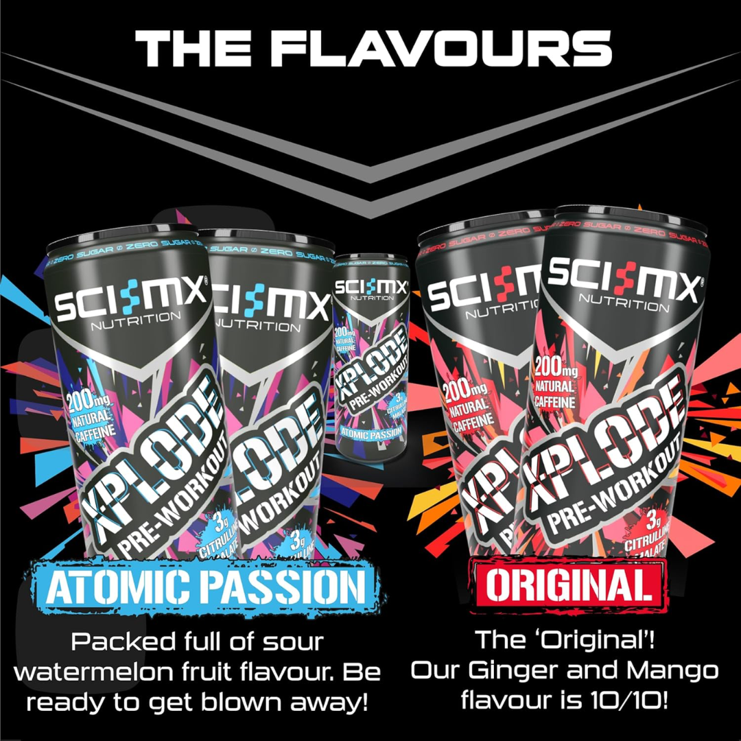 SCI-MX X-PLODE Pre-Workout Energy Drink 12x330ml Atomic Passion