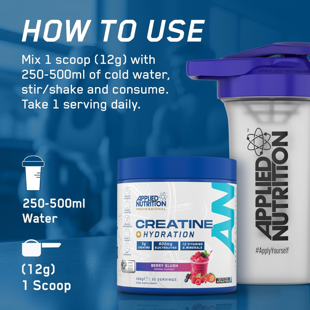Applied Nutrition Creatine + Hydration 360g Blue Raspberry