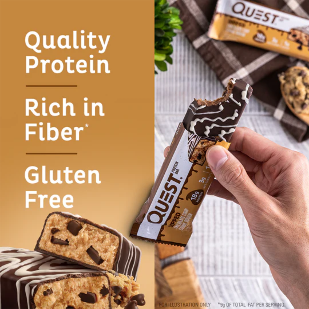 Quest Nutrition 12x50g Dipped Chocolate Chip Cookie Dough