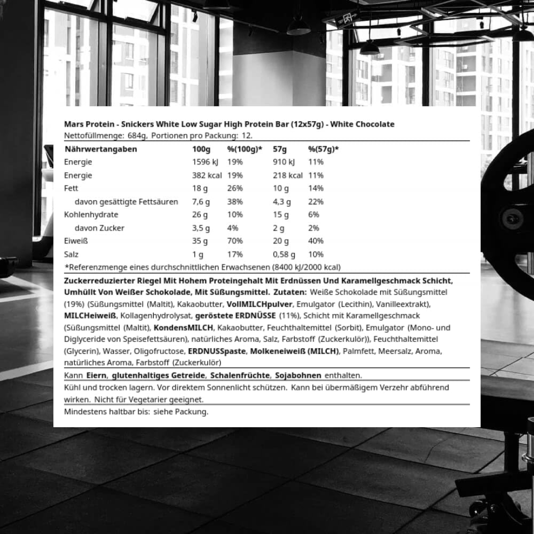 Snickers Low Sugar Protein Bar 12x57g White