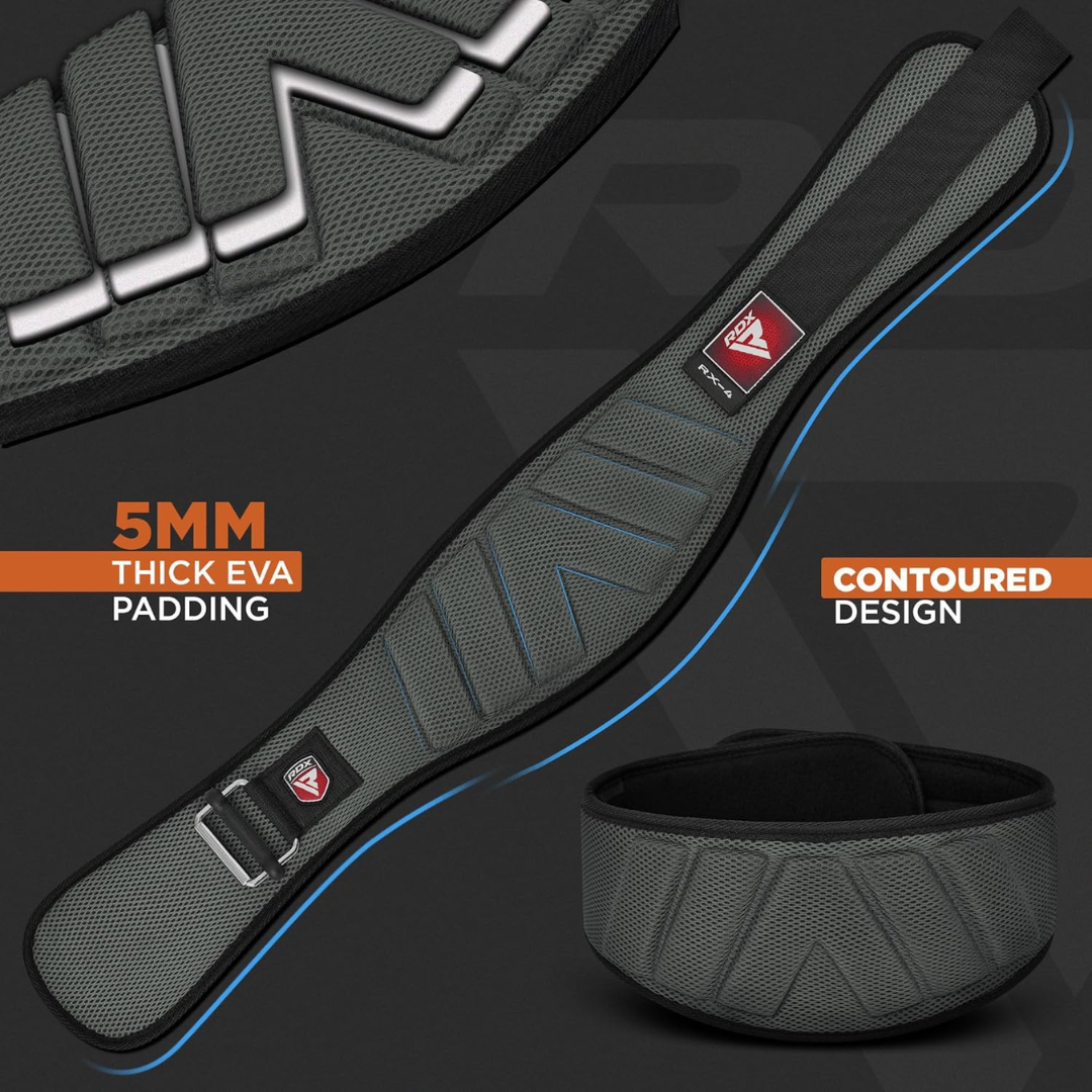RDX Weight Lifting Belt Eva Curve Rx4 M Grey