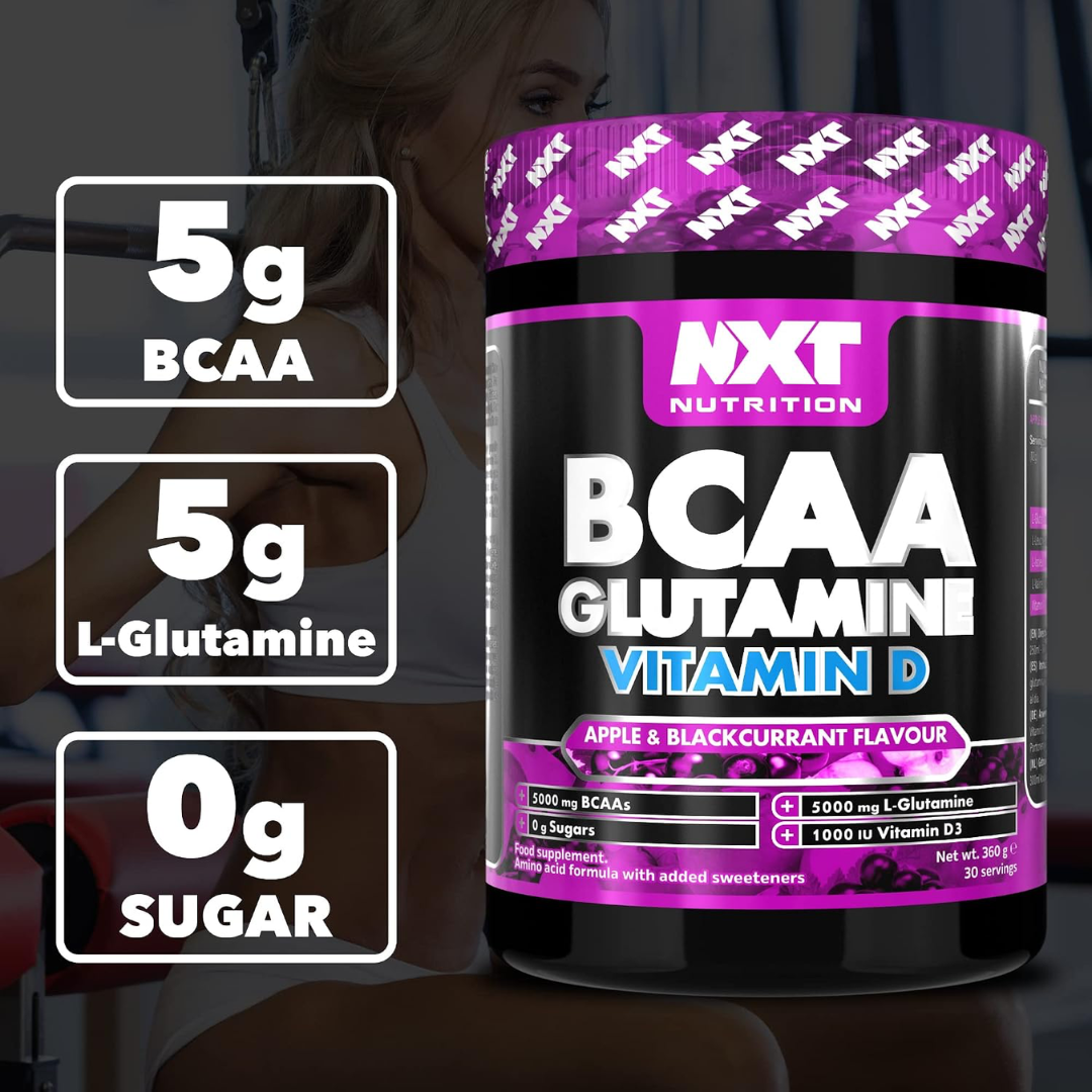 NXT Nutrition BCAA, Glutamine & VIt D 360g Apple & Blackcurrant