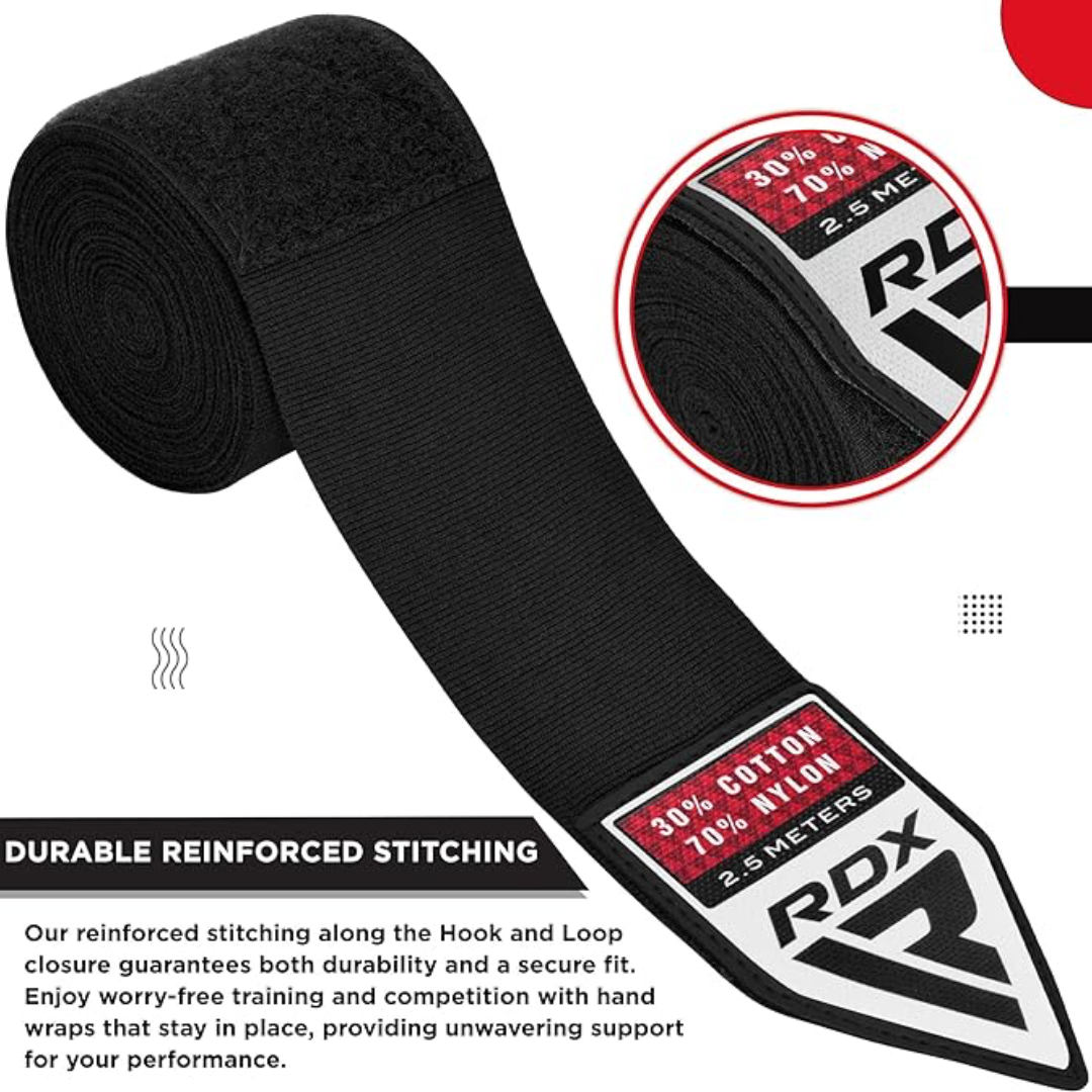 RDX Hand Wraps 2.5 Meter Black