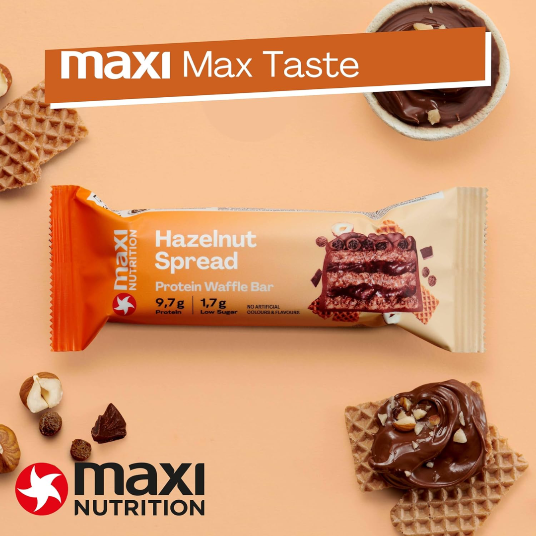 MaxiNutrition Protein Waffle Bar 12x40g Hazelnut Spread