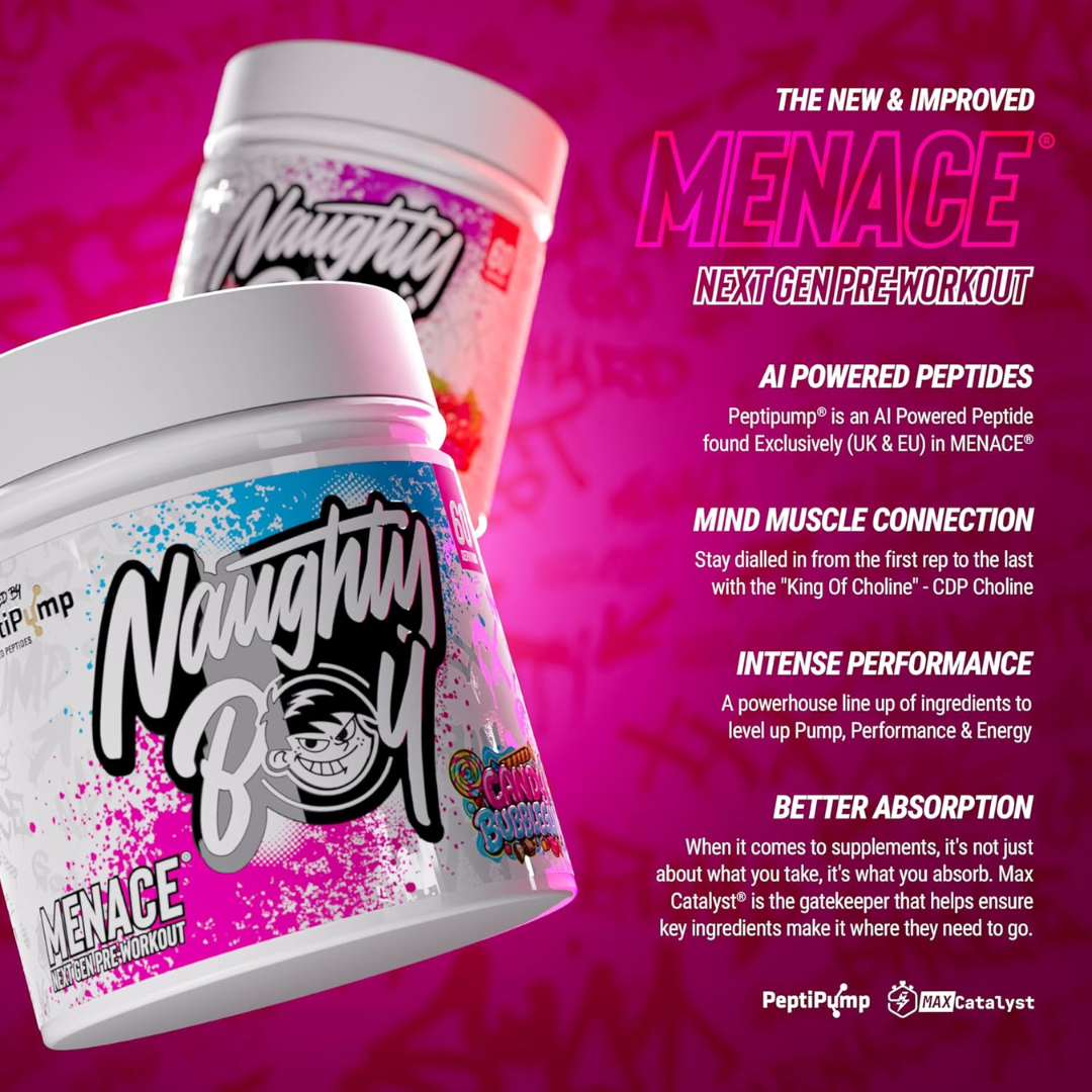 Naughty Boy Menace V2 210g Cherry Razz 30 Servings