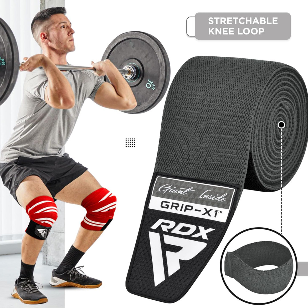 RDX Gym Knee Wraps K1 Grey