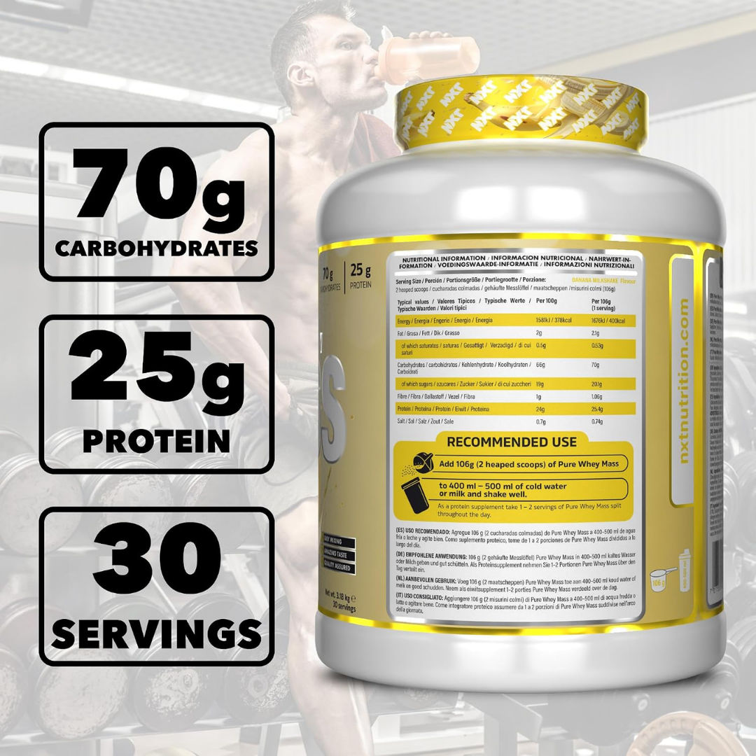 NXT Nutrition NXT Pure Whey Mass 3.18kg Banana Milkshake