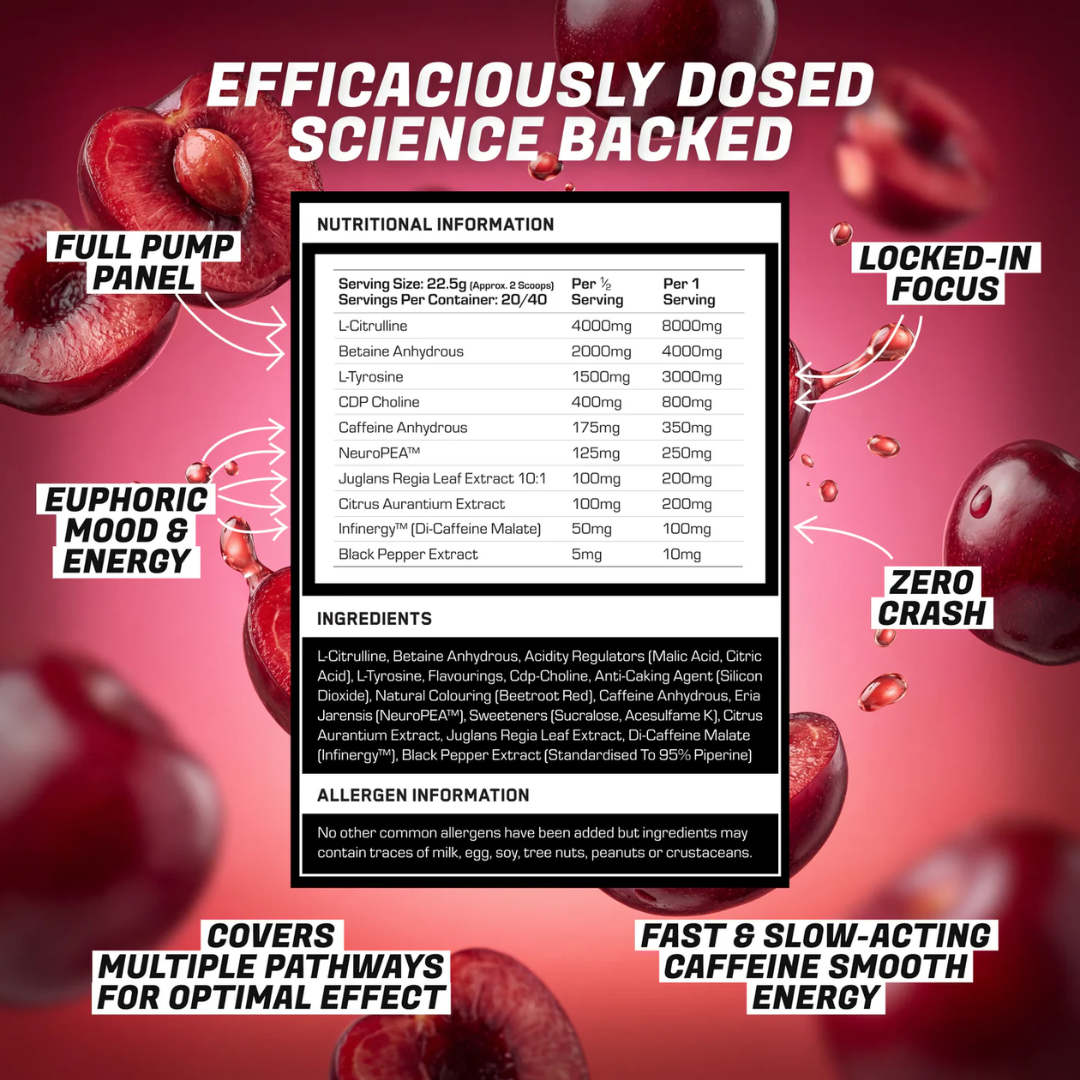 The Formula NOVA High-Stim Pre Workout 450g Sour Cherry