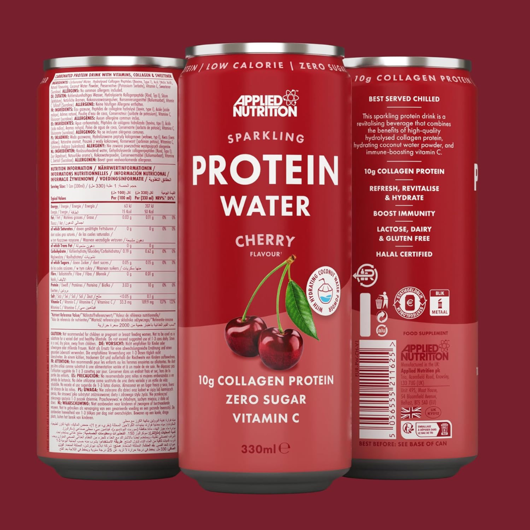 Applied Nutrition Sparkling Protein Water 12x330ml Cherry