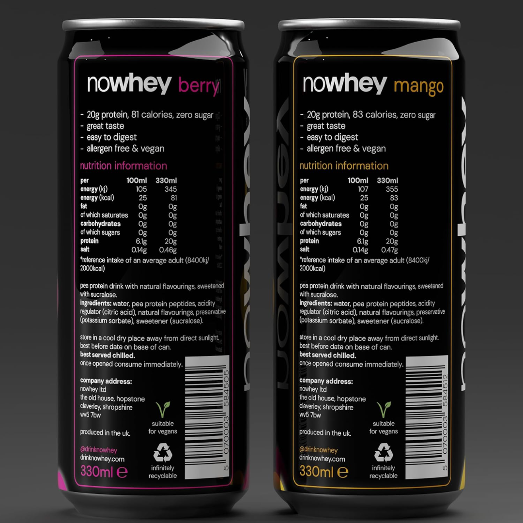 NoWhey Flavoured Protein Water 12x330ml Mango