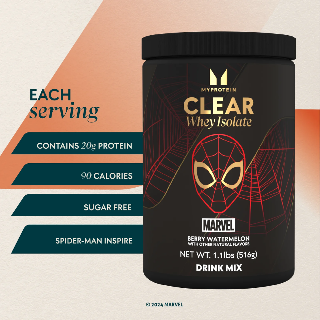 MyProtein Clear Whey Isolate Limited Edition Marvel - Spiderman 250g Raspberry & Strawberry