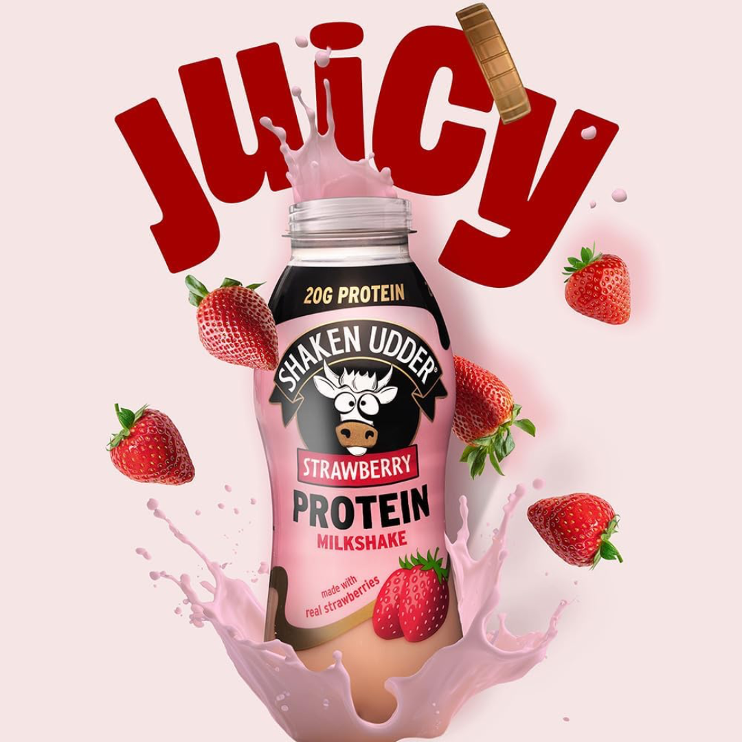 Shaken Udder Protein Milkshake 8x330ml Strawberry