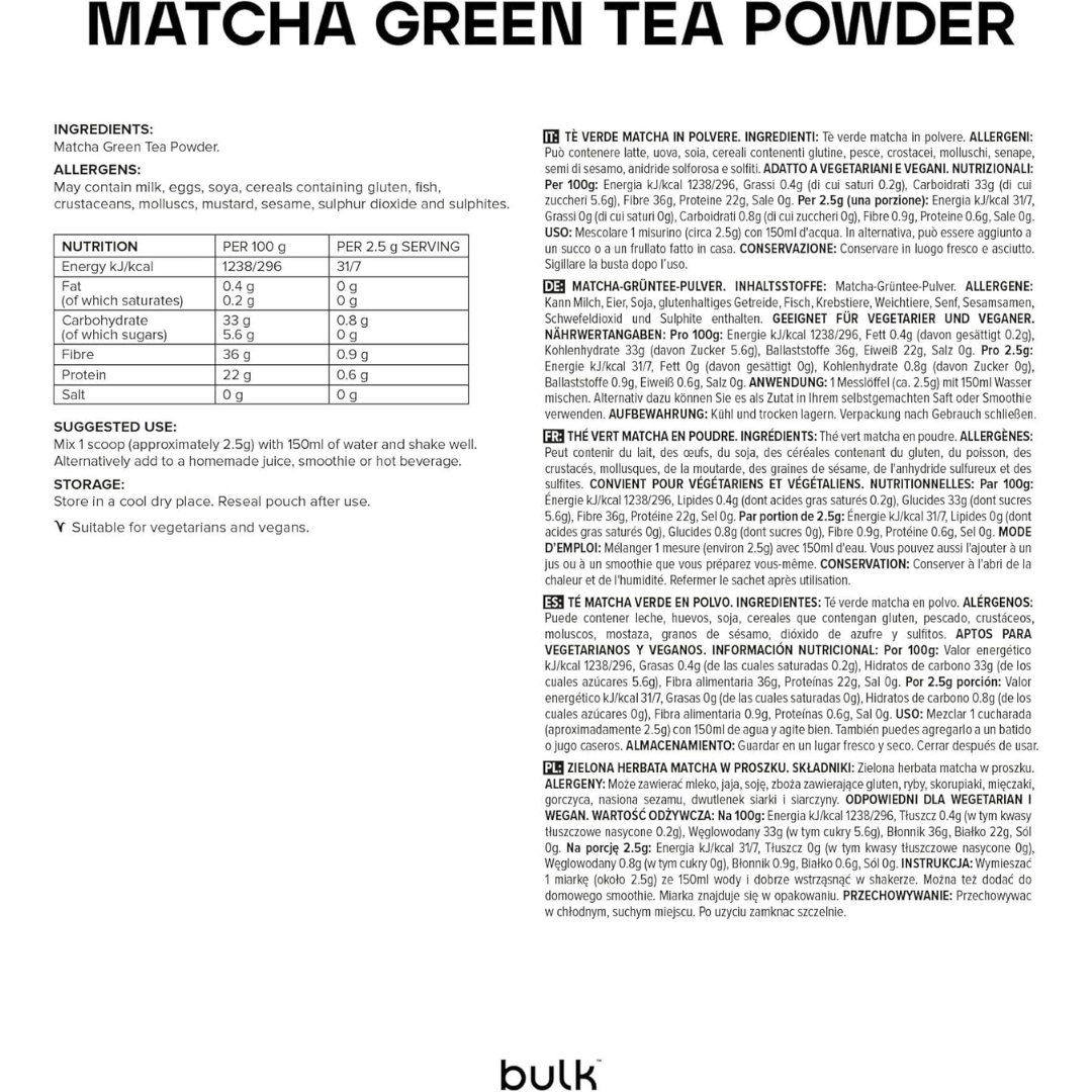 Bulk Matcha Green Tea Powder 100g Unflavoured