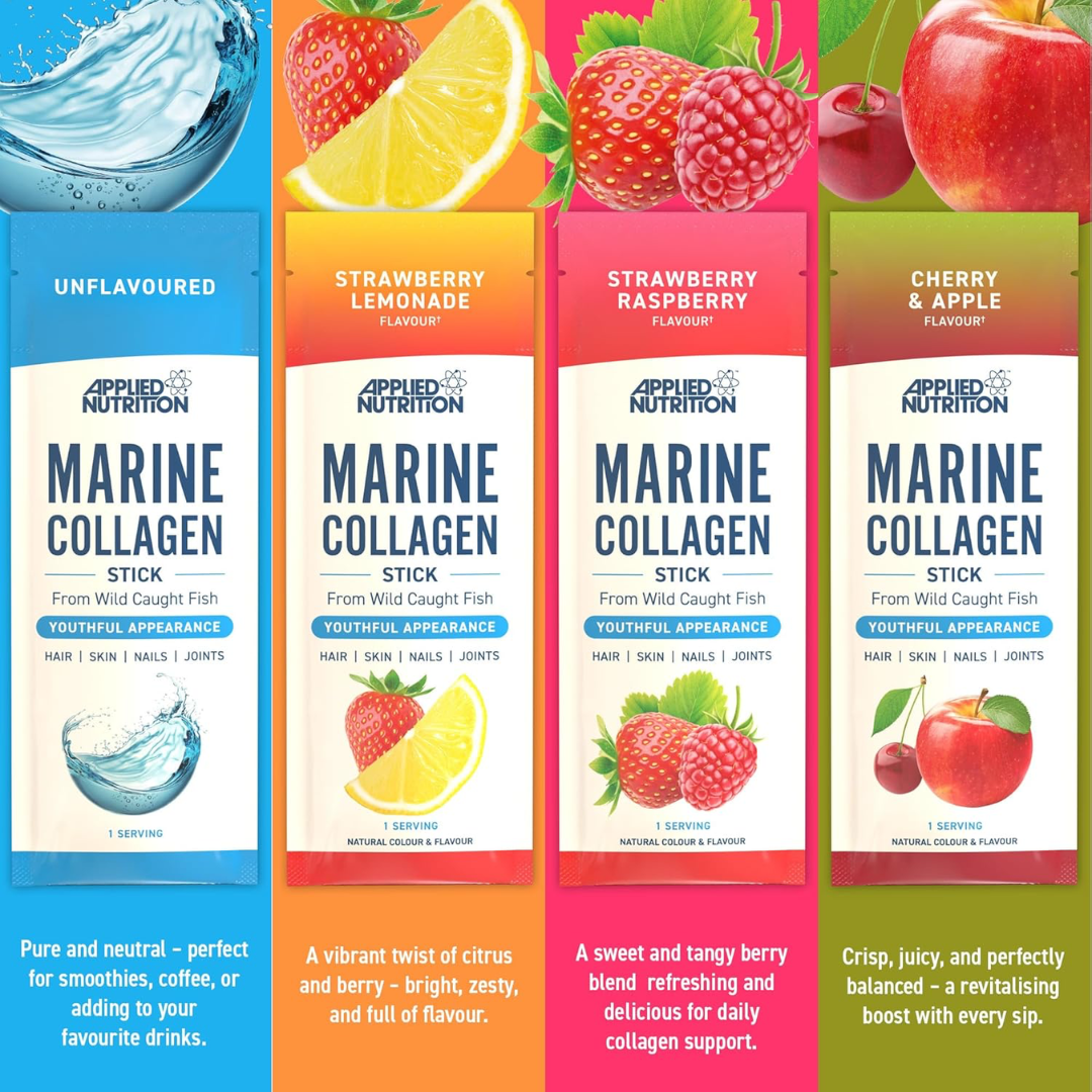Applied Nutrition Marine Collagen Sticks 10x12g Strawberry Raspberry