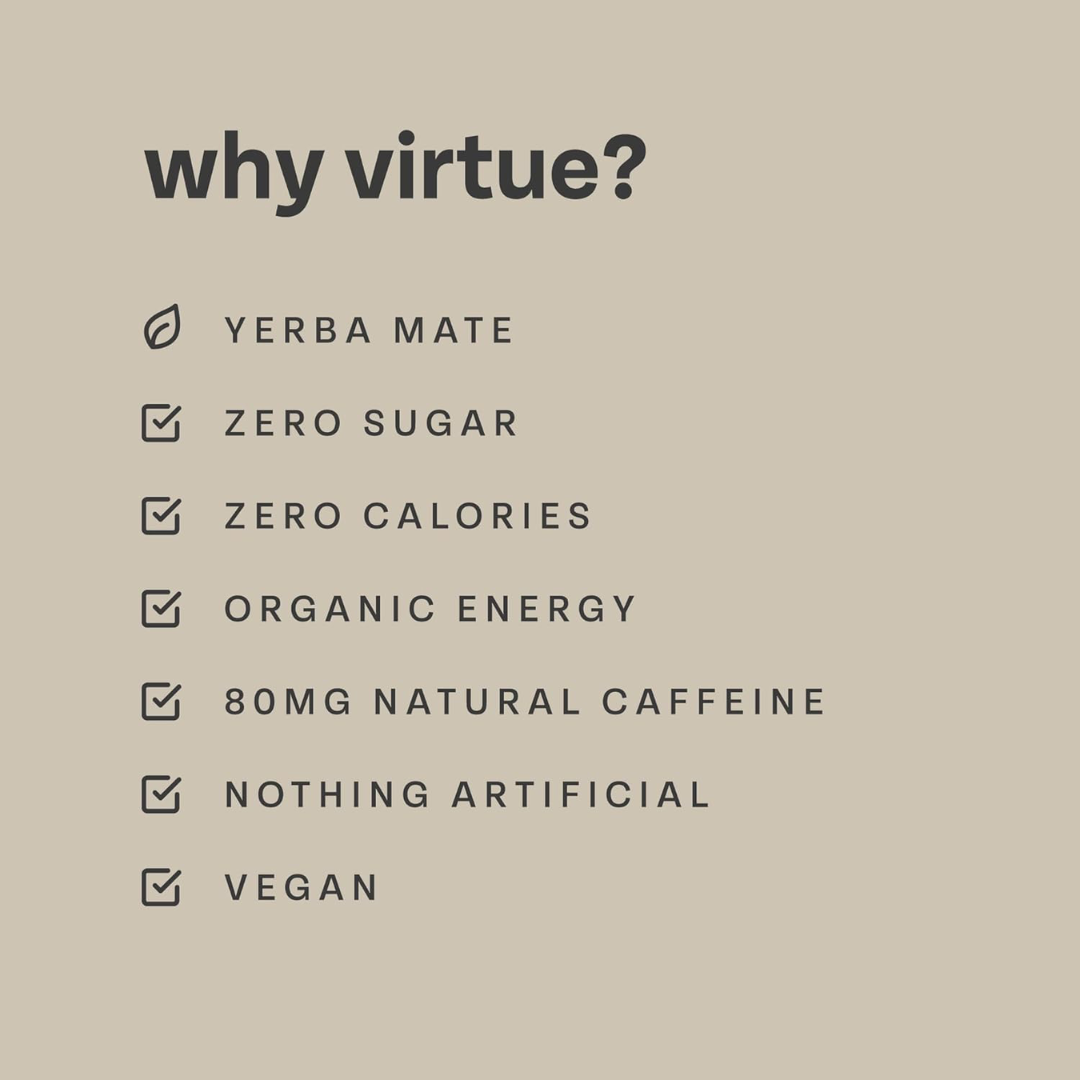 Virtue Clean Energy Yerba Mate 12x250ml Strawberry and Lime