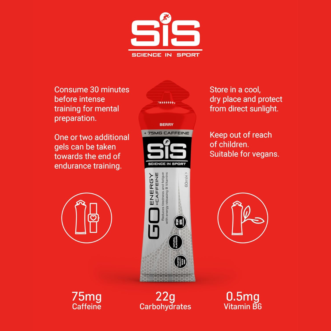 SIS (Science In Sport) Gel Go Energy + Caff 30x60ml Berry