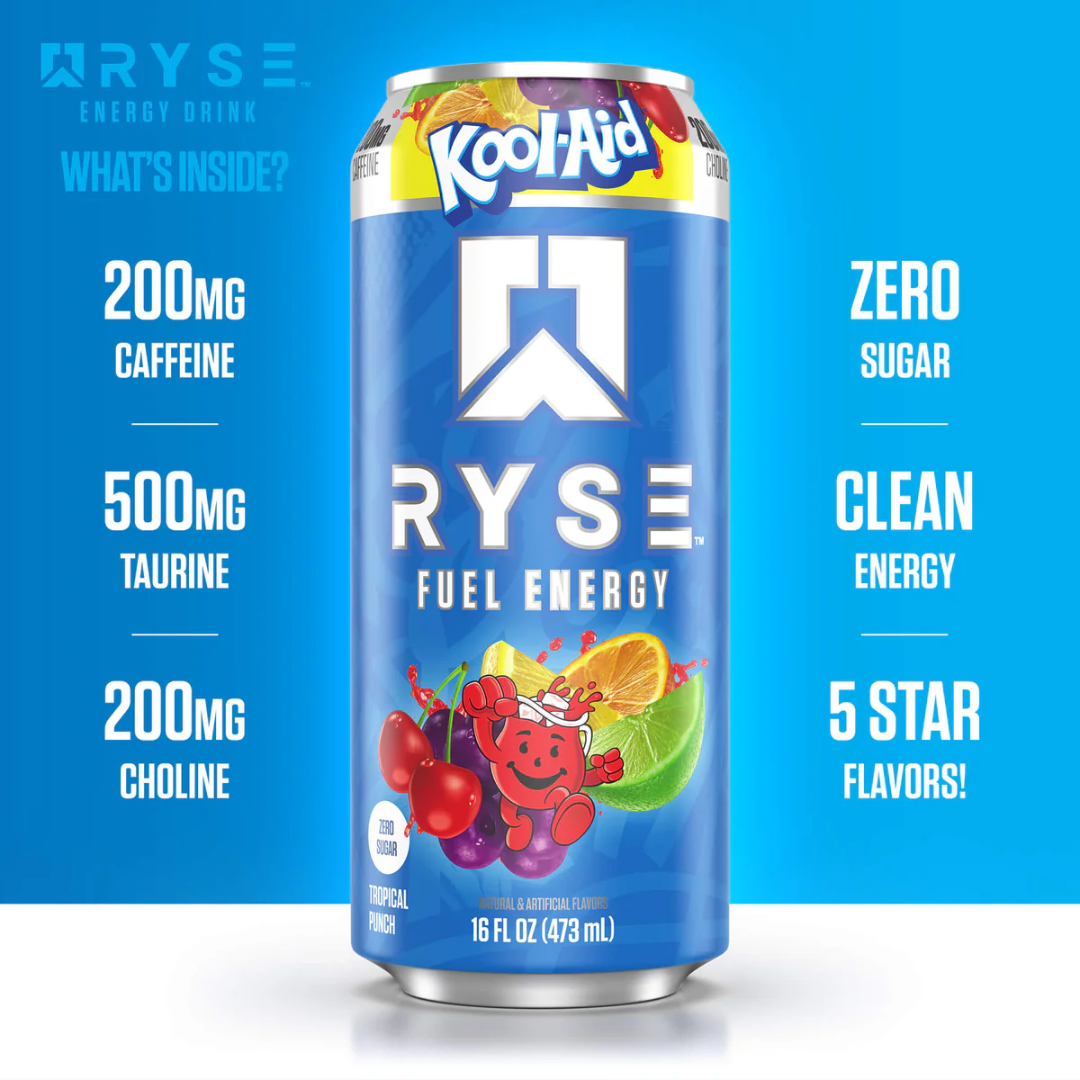 RYSE Fuel Energy 12x473ml Kool-Aid Tropical Punch