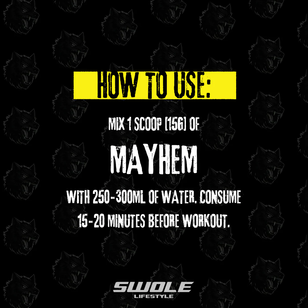 SWOLE Lifestyle MAYHEM Pre Workout 450g Tropical