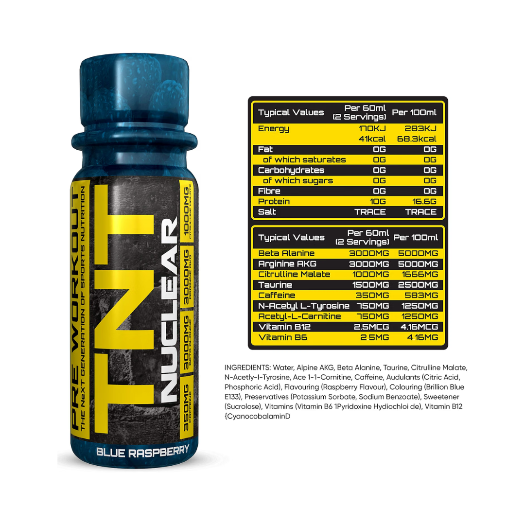 NXT Nutrition TNT Nuclear Shots 12x60ml Blue Raspberry