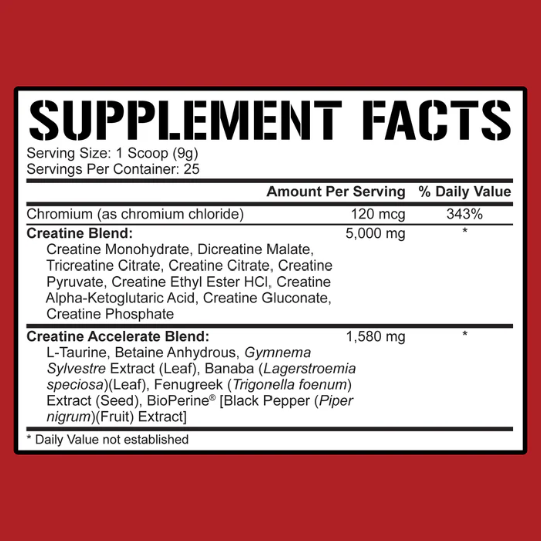 Rich Piana 5% Nutrition CREA-TEN Legendary Series 225g Push Pop