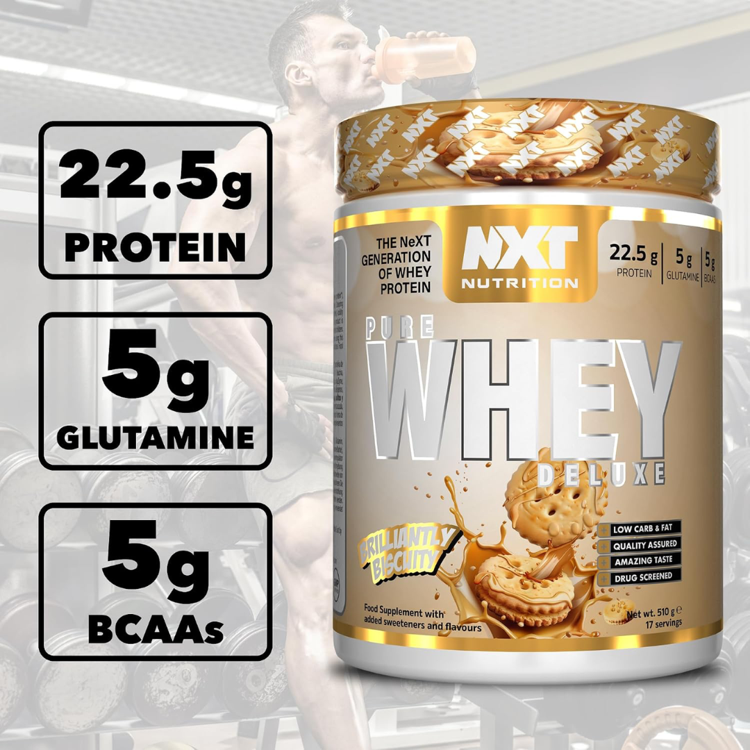 NXT Nutrition Pure Whey Deluxe 510g Brilliantly Biscuity