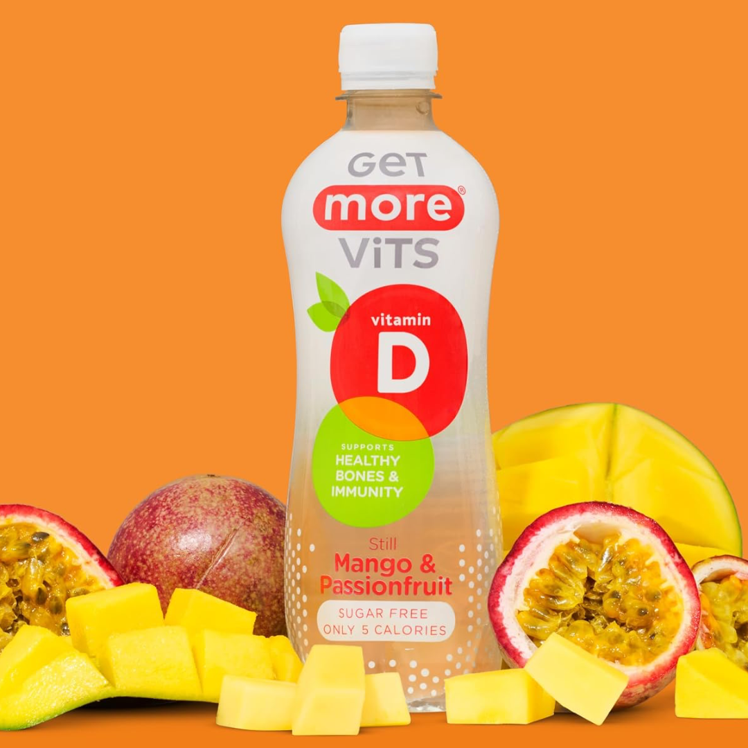 Get More Vits Vitamin D 12x500ml Still Mango & Passionfruit