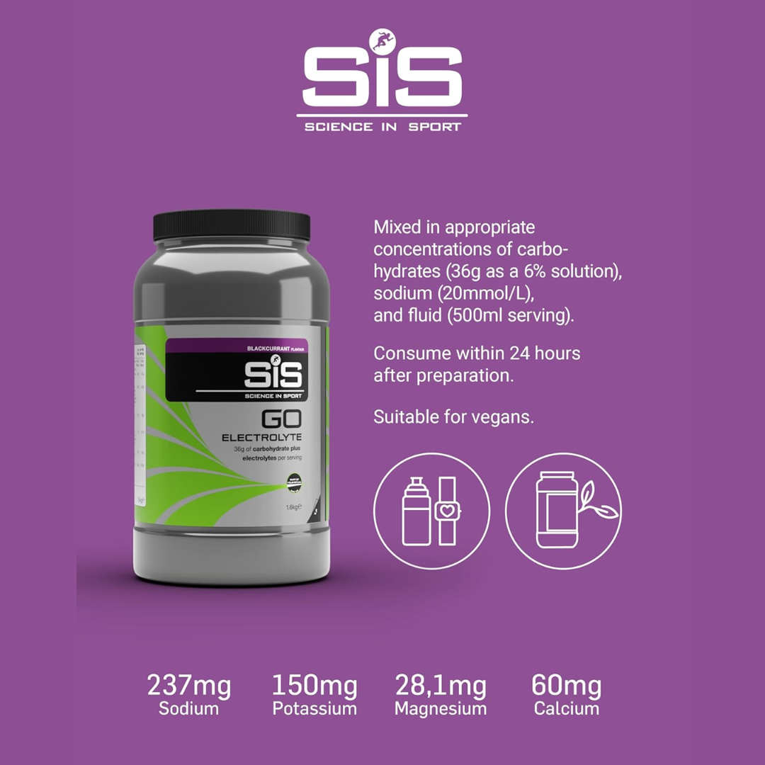 SIS (Science In Sport) Powder Go Electro 1.6kg Blackcurrant
