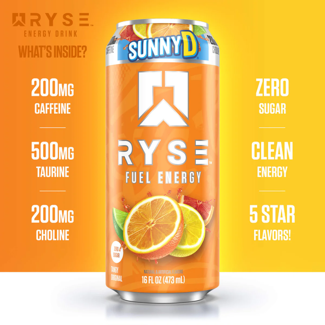 RYSE Fuel Energy 12x473ml Sunny D Tangy Original