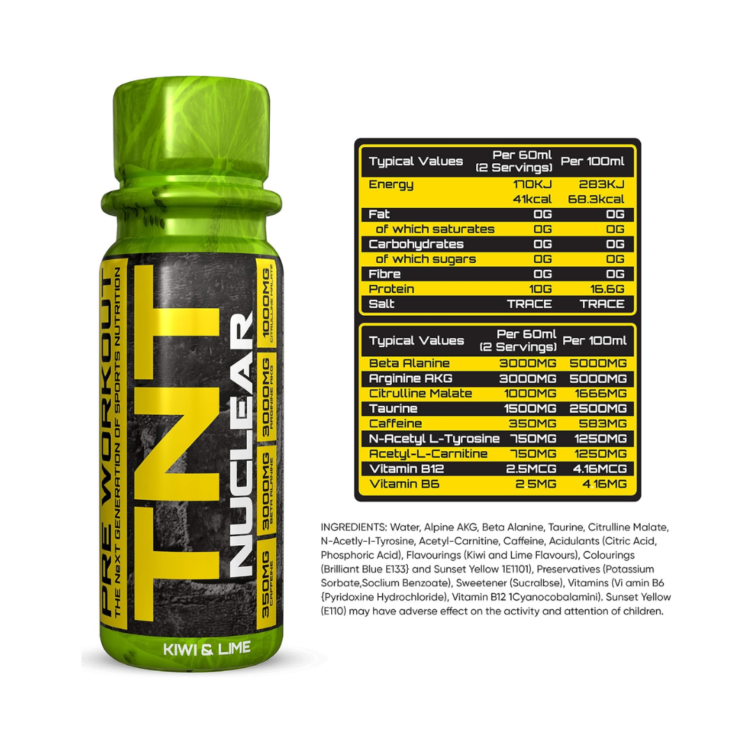 NXT Nutrition TNT Nuclear Shots 12x60ml Kiwi Lime