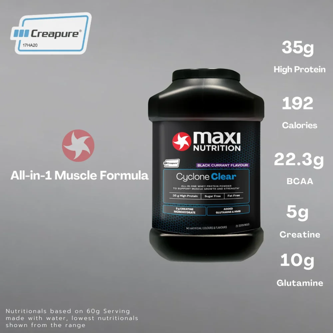 MaxiNutrition Cyclone Clear Powder 1.26kg Blackcurrant