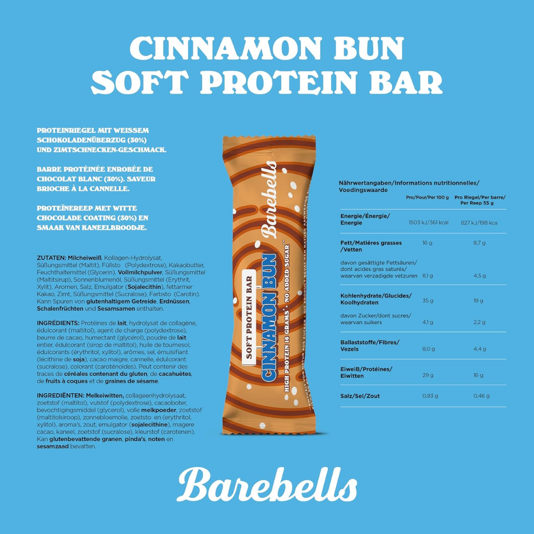 Barebells Soft Protein Bar 12x55g Cinnamon Bun