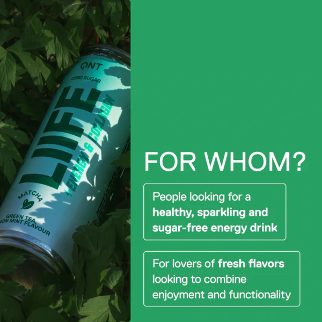 QNT Energy & Collagen Matcha 12x250ml Lemon Mint